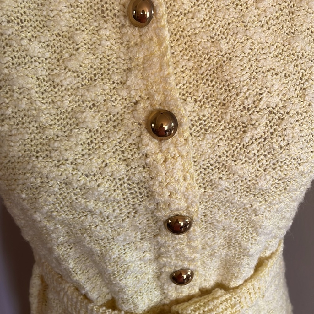 Super RARE one of a kind 1960s St John Knits Canary Yellow Knit Vintage60s Dress - Picture 4 of 9